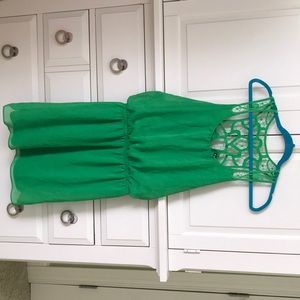 Green Lace Back Dress from Express